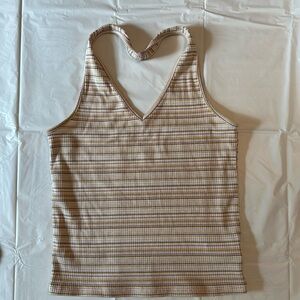 American Eagle Halter/Tank Top in Striped Pattern (Size Small)